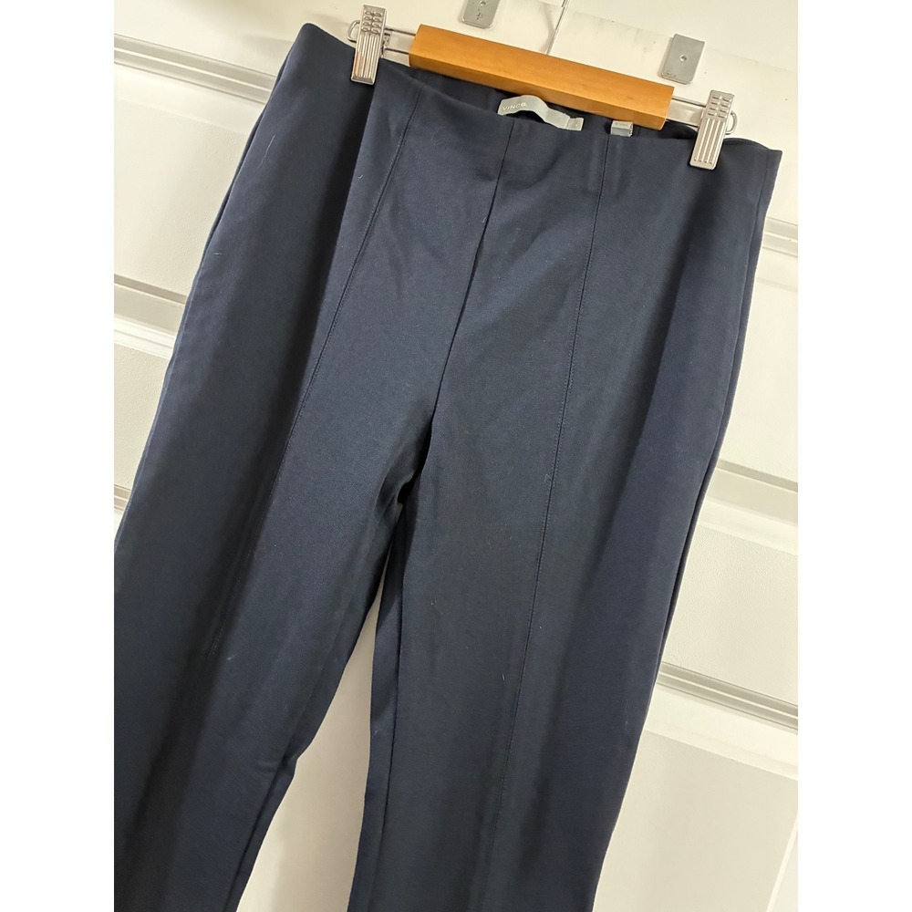 Vince Navy Blue Pintuck Seam Ponte Knit Leggings Trousers VX52121479 Size Medium